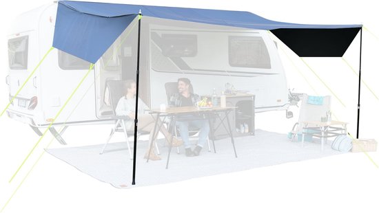 Skandika Freeway Caravan 3 m Luifel – Caravanluifels – Voortent met bies, caravanzeil, voortent voor caravan, UV-bescherming 50+, 3000 mm waterkolom, zonneluifel, zonwering, schaduwdoek – Kampeerwagen, Camper, bus – (90 + 300 + 90) x 300 cm – grijs