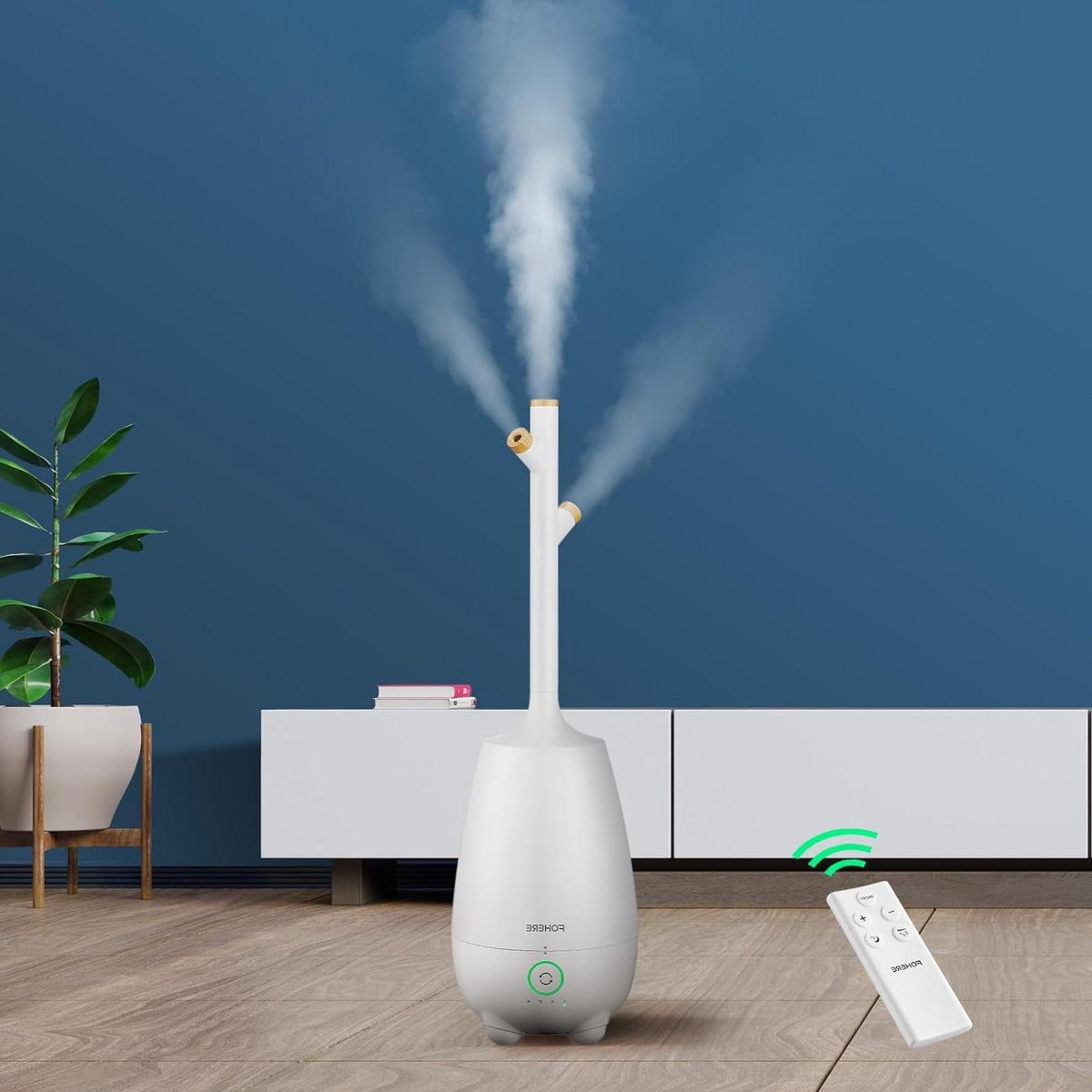 Luchtbevochtiger voor babykamer slaapkamer 5 l met bovenvulling - koele nevel - etherische oliën - ultrastil - wit luchtbevochtiger