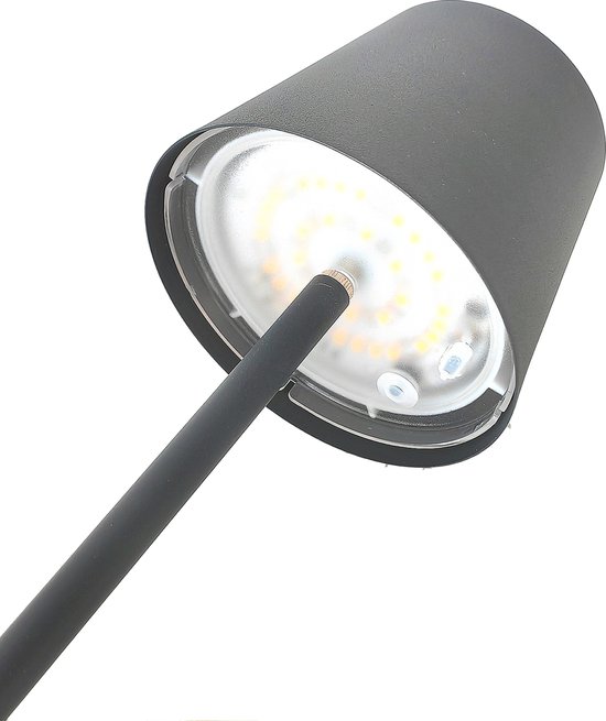 Trango Anthracite LED Lampe De Table 2017-03A Sans Fil & Tactile