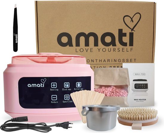 Wax Apparaat - Wax Beans - Ontharingsapparaat - Wax verwarmer - Harsapparaat - Wax Set - Wax Heater - Roze