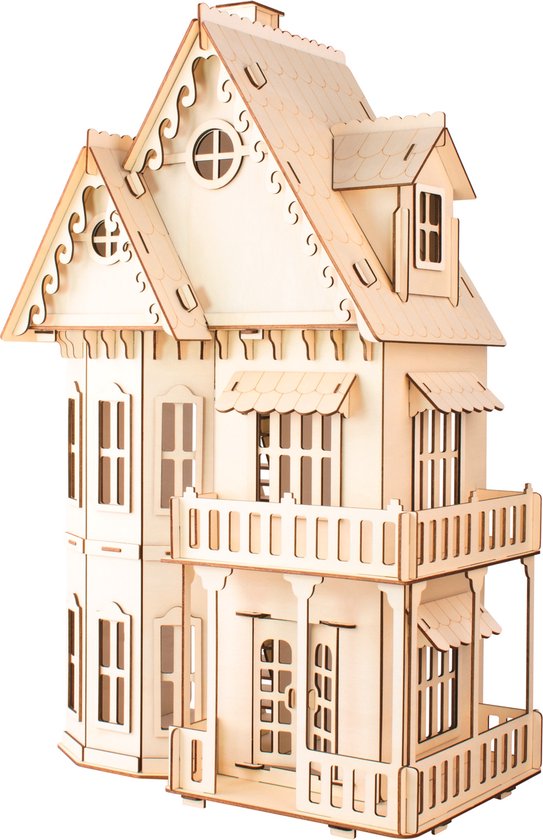 De Bouwplaats Houten Poppenhuis Bouwpakket - Gotisch Huis - Groot