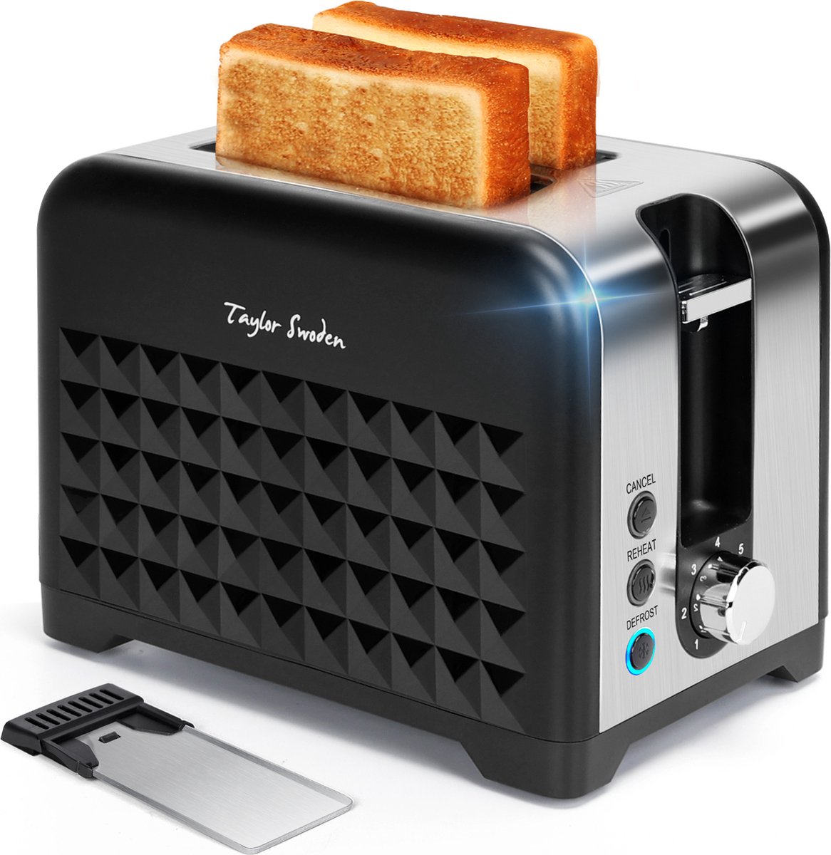 Taylor Swoden Crusty AX3 - Broodrooster - 7 Warmteniveaus - 930 Watt - Toaster - 2 sleuven - Zwart