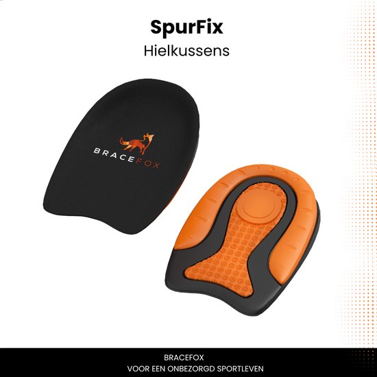 Bracefox® Hielspoor zooltjes ‘SpurFix’ | Hielspoor inlegzolen | Hakverhoger | Per Paar | Orthopedische Gel Hielkussens | Plantar Fasciitis | Gel zooltjes | Mannen & Vrouwen | Maat 35-40