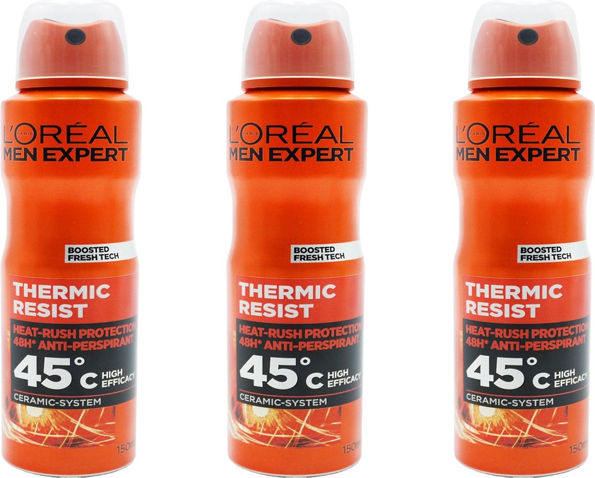 Goedkoopste L’Oréal Paris Men Expert - Thermic Resist - Deodorant Spray - 3 x 150 ml