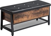 MIRA Home - Schoenenbank - Schoenenrek - Zitbank - Opbergkast - Vintage - 48x100x40