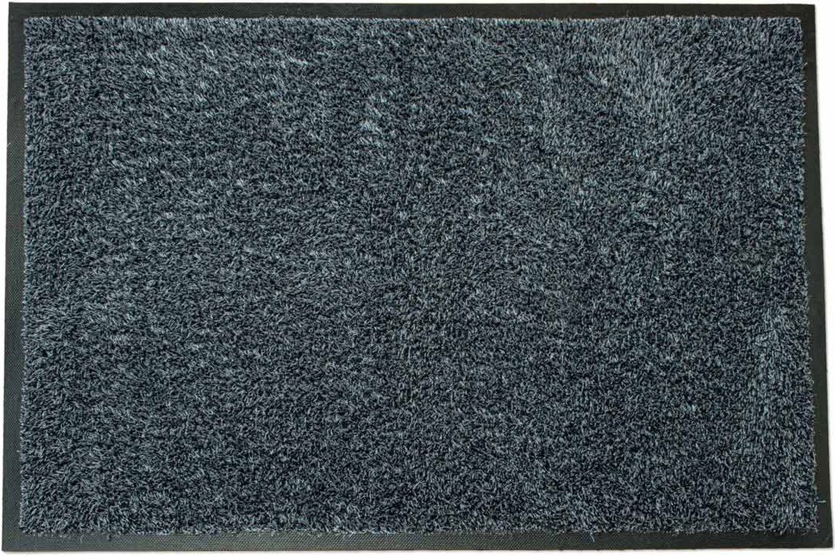 Logomatz Droogloopmat 85cm x 120cm Zwart/Grijs - anti slip en vlakke ligging - geschikt voor wasmachine - geen schadelijke weekmakers