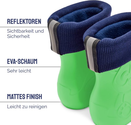 Ladeheid Kinder Regenlaarzen - Gevoerd en Waterdicht - EVA - LA-CA-Panda249 - Groen - 26/27