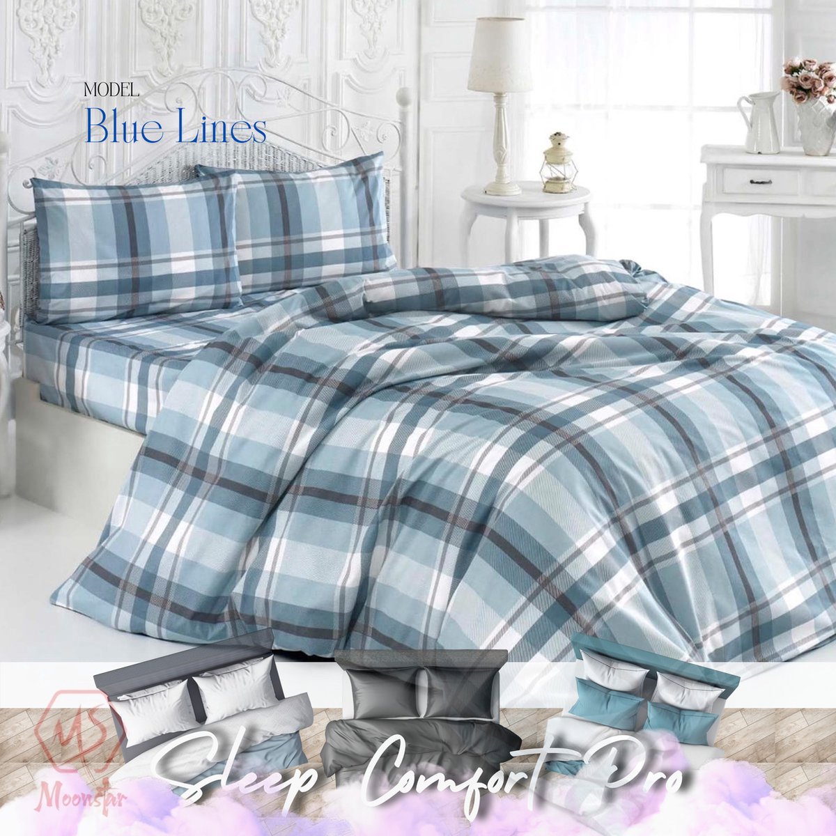 Maxenza Sleep Comfort Pro - Comfortabel Dekbedovertrek voor Twee Personen met Kussenslopen 220 x 200 cm