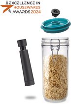 Airtender - Pot de conservation de 1000 ml avec fermeture à sangle de Bormioli - Modèle haut - avec couvercle sous vide et pompe gratuite