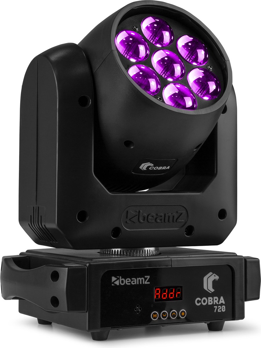 BeamZ Cobra 720 Wash Moving Head 7x 20 Watt met Zoom