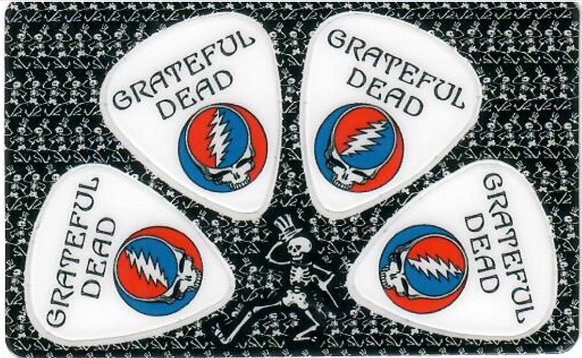 Grateful Dead - Skull - Plectrum - Pikcard met 4 plectrums