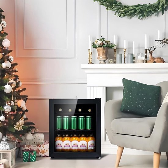 Luxe Minibar Koeling - Mini Koelkast - Wijnkoelkast 48L - Skincare Fridge - Glazen Deur - Kleine Drankenkoelkast - 5 Instelbare Niveau’s - Zwart van Thuys — afbeelding 5