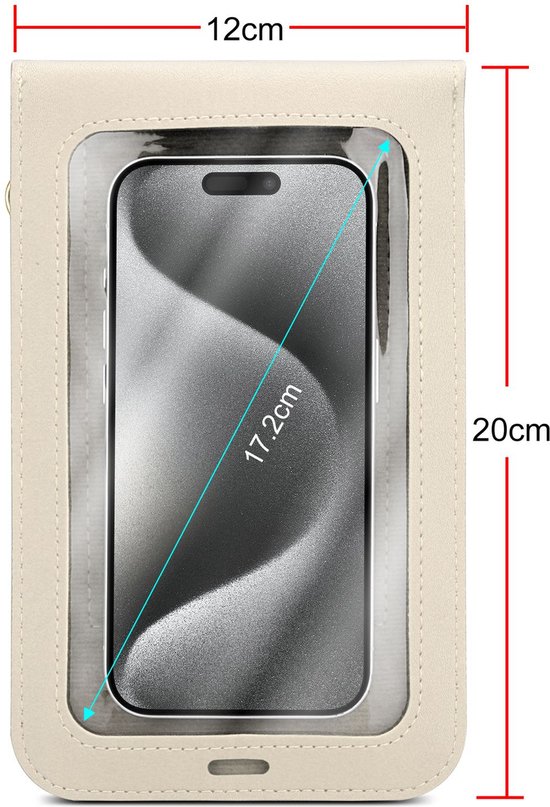 Étui pour téléphone portable compatible avec Apple iPhone 12 en BLANC. Étui Housse Sac à main pour femme.
