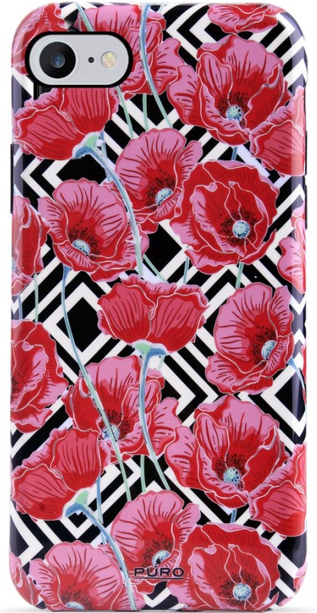 Glam hoesje klaprozen voor Apple iPhone 7 8 SE 2020