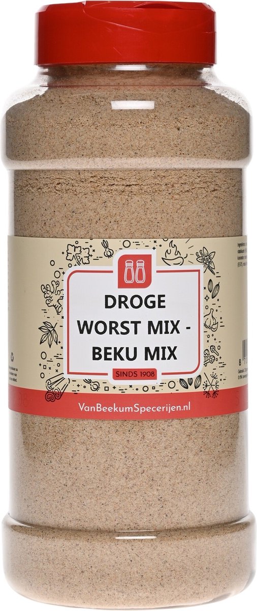 Goedkoopste Van Beekum Specerijen - Droge Worst Mix - Beku Mix - Strooibus 600 gram