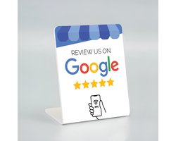 Telefoonbordje - NFC- Google Review - Brede Versie- Engels