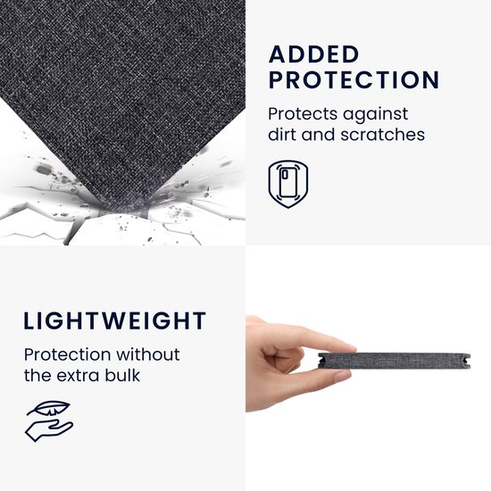 kwmobile Flip cover eReader hoesje geschikt voor Kobo Aura H2O Edition 2 - Met handvat - In donkerblauw — afbeelding 2