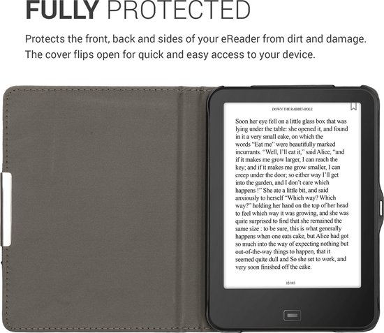 Housse kwmobile adaptée à Tolino Vision 1 / 2 / 3 / 4 HD - Housse de protection en toile anthracite / noir - Pour liseuse -