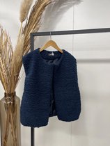 Teddy fleece vest in A-lijn met zijsplitten wolwit • Prijs € 34,99 • online shop