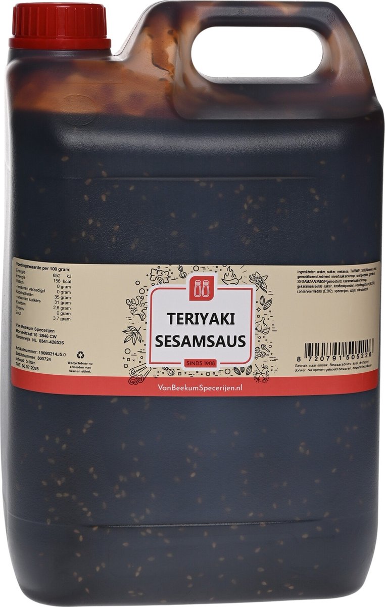Van Beekum Specerijen - Teriyaki Sesamsaus - Jerrycan 5,5 KG