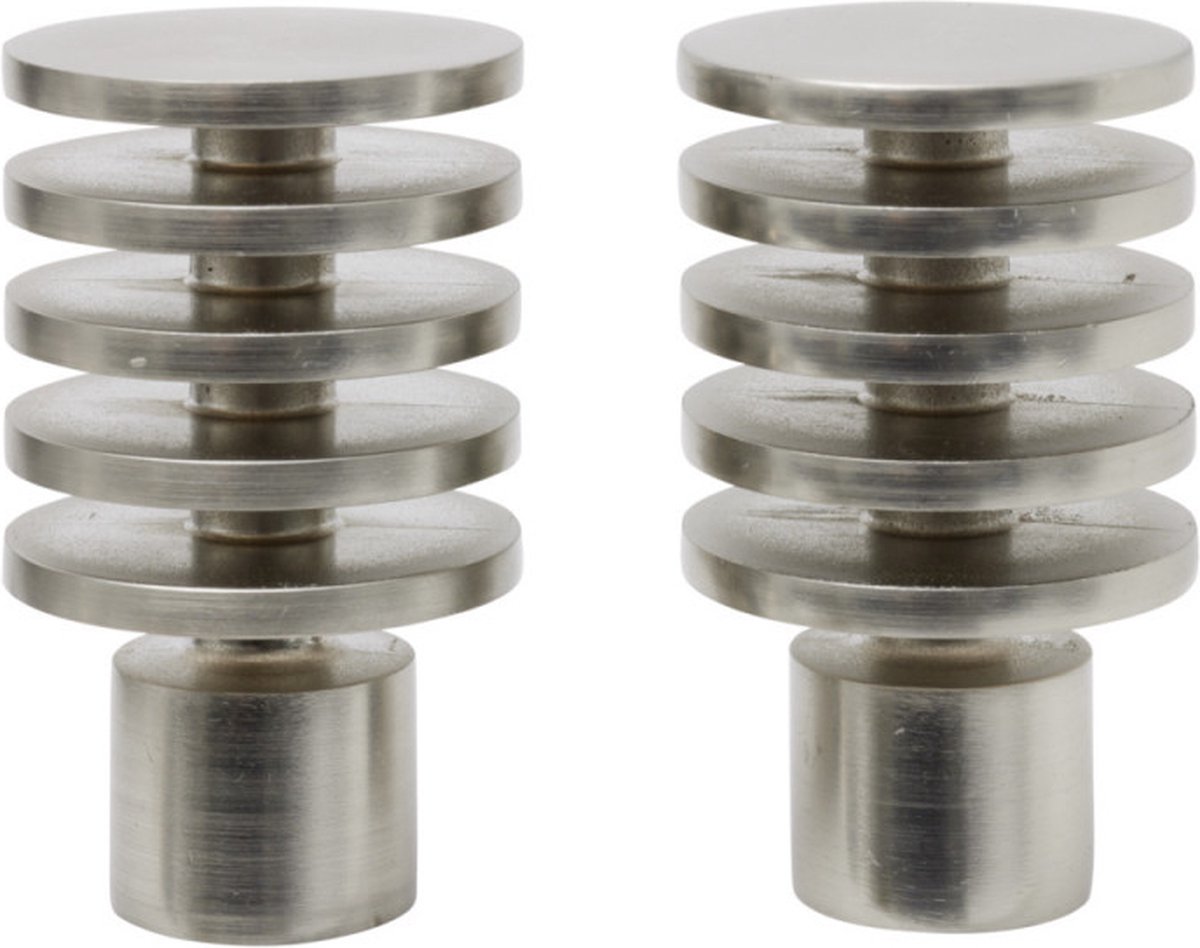 Gifi Diffusion - Ø20mm - geborsteld aluminium - gordijnroede eindknop - x2 - gordijnrail eindknop