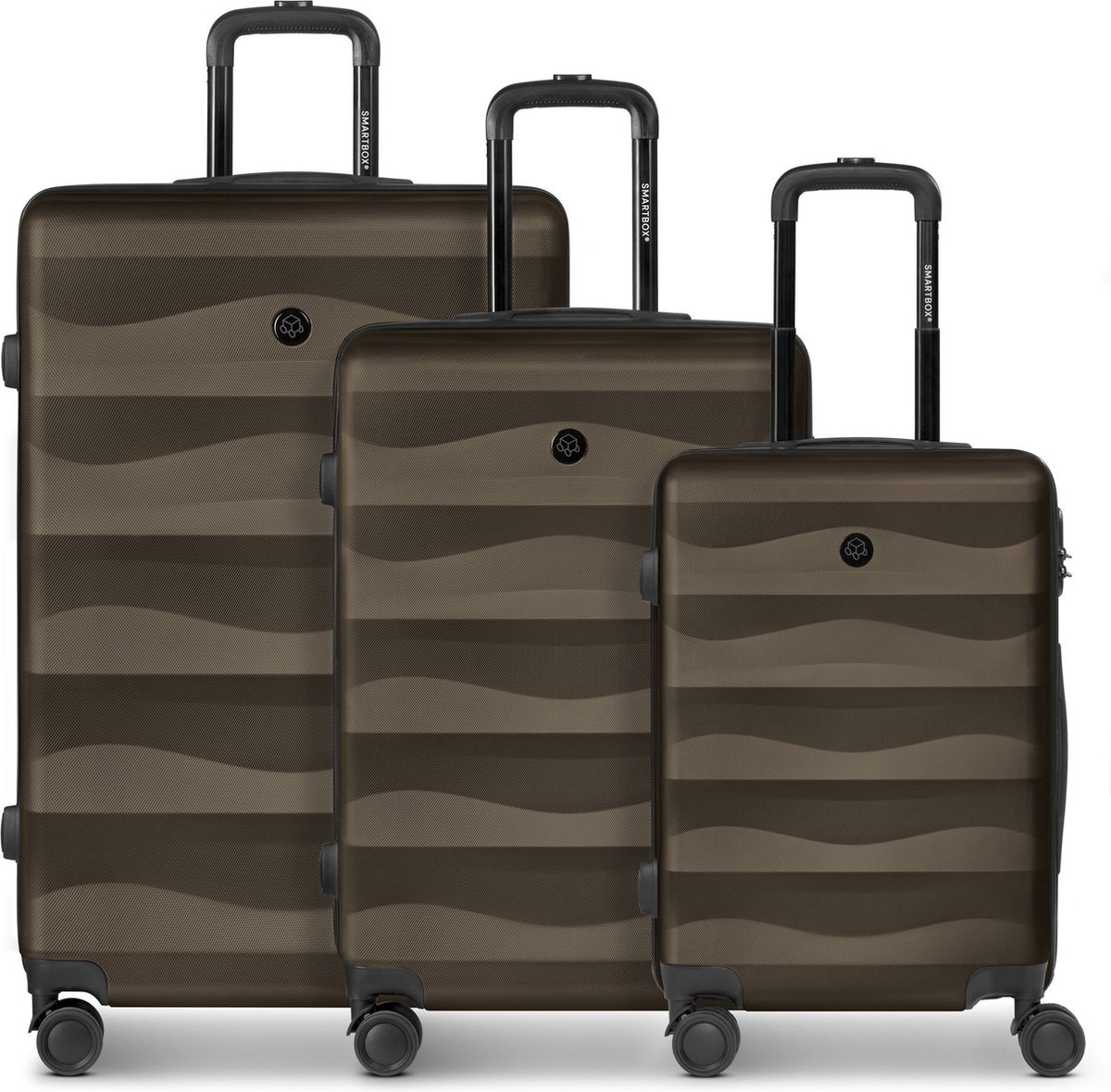 Smartbox Edition 03 4 wielen Kofferset 3-delig - Harde bagage - Combinatieslot - chocolate-brown