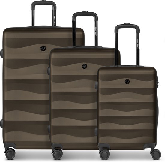 Smartbox Edition 03 4 wielen Kofferset 3-delig - Harde bagage - Combinatieslot - chocolate-brown