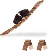 Relaxdays 3 x hangbrug knaagdier - zitplank + ophangoogjes- vogel - kooi accessoire