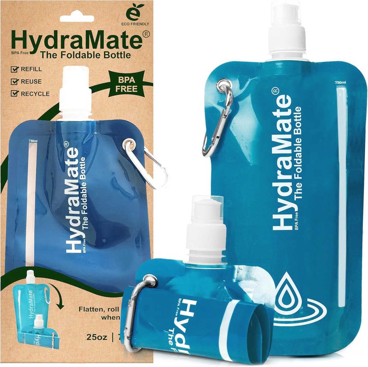 Goedkoopste Opvouwbare Waterfles 750ml - Lichtgewicht en Flexibel voor Reizen