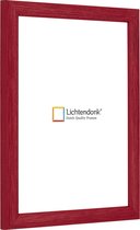 Fotolijst - Fotokader - Rood - Halfrond met zichtbare houtnerf - Fotomaat 45x80 - Ontspiegeld ACRYLITE - Art.nr. 1055006445803