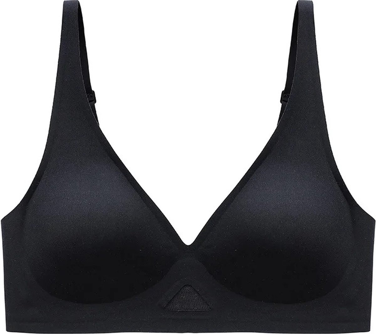 WiseGoods Premium Comfort BH - Relax Kleding - Push Up Bralette - Bralettes - Ondergoed - Lingerie - Beugelloze Beha - Zwart