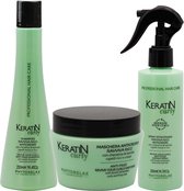 Phytorelax Keratin Curly Voordeelverpakking – Anti-Frizz Shampoo + Haarmasker + Haarspray – voor Krullend of Pluizig Haar – met Keratine & Bamboe – 700ml