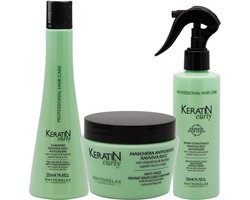 Omslag van Phytorelax Keratin Curly Voordeelverpakking – Anti-Frizz Shampoo + Haarmasker + Haarspray – voor Krullend of Pluizig Haar – met Keratine & Bamboe – 700ml