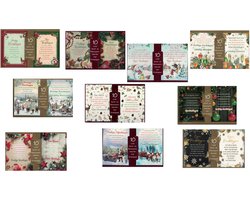 DDD cards 40 Kerst- en Nieuwjaarskaarten - Sentiment - 15x10cm - 4 x 10 dubbele kaarten met enveloppen - Geniet van de feestdagen - Kerstkaarten met tekst - set van4 x 10 - Bijzondere teksten voor warme feestdagen - Waardevolle nieuwjaarswensen