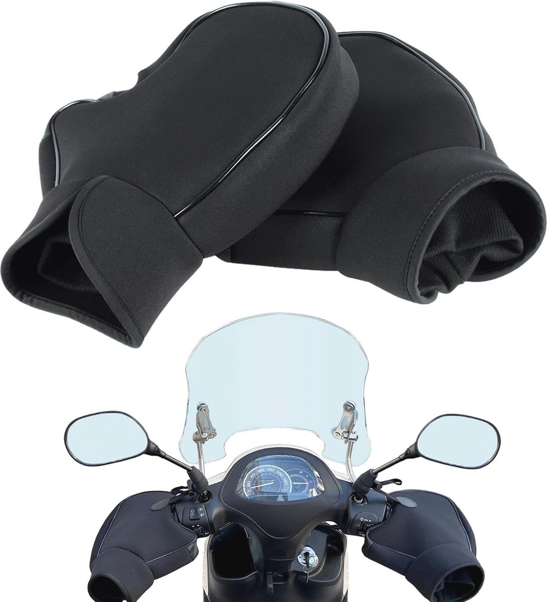 Motorfiets stuurhandschoenen voor winterse ritten - Winddichte handwarmers voor motor en scooter