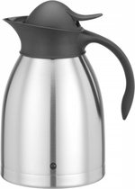 HENDI Dubbelwandige isoleerkan – 1,5 liter – roestvast staal – zwarte drukdop