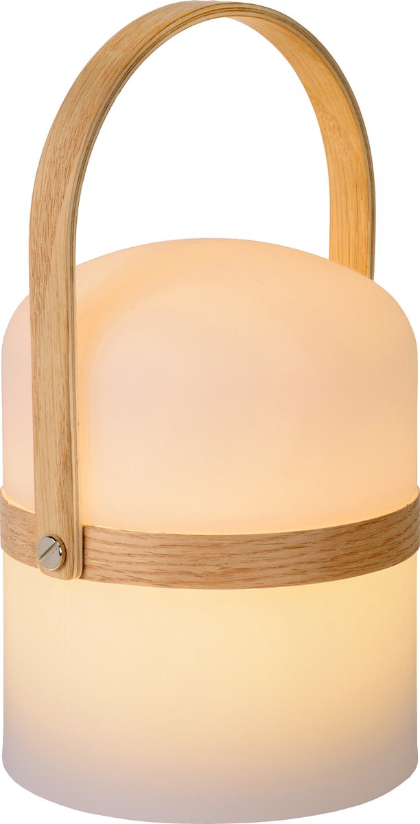 Bol.com Lucide JOE - Oplaadbare Tafellamp Binnen/Buiten - Accu/Batterij - Ø 14,5 cm - LED Dimbaar - 1x3W 3000K - IP44 - Wit - Ja... aanbieding