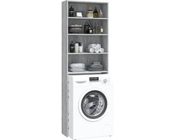 Wasmachine ombouw - Kast - Opbouwmeubel - Verhoger - Wasmachine meubel - Opbergkast - Hout - Grijs Sonoma