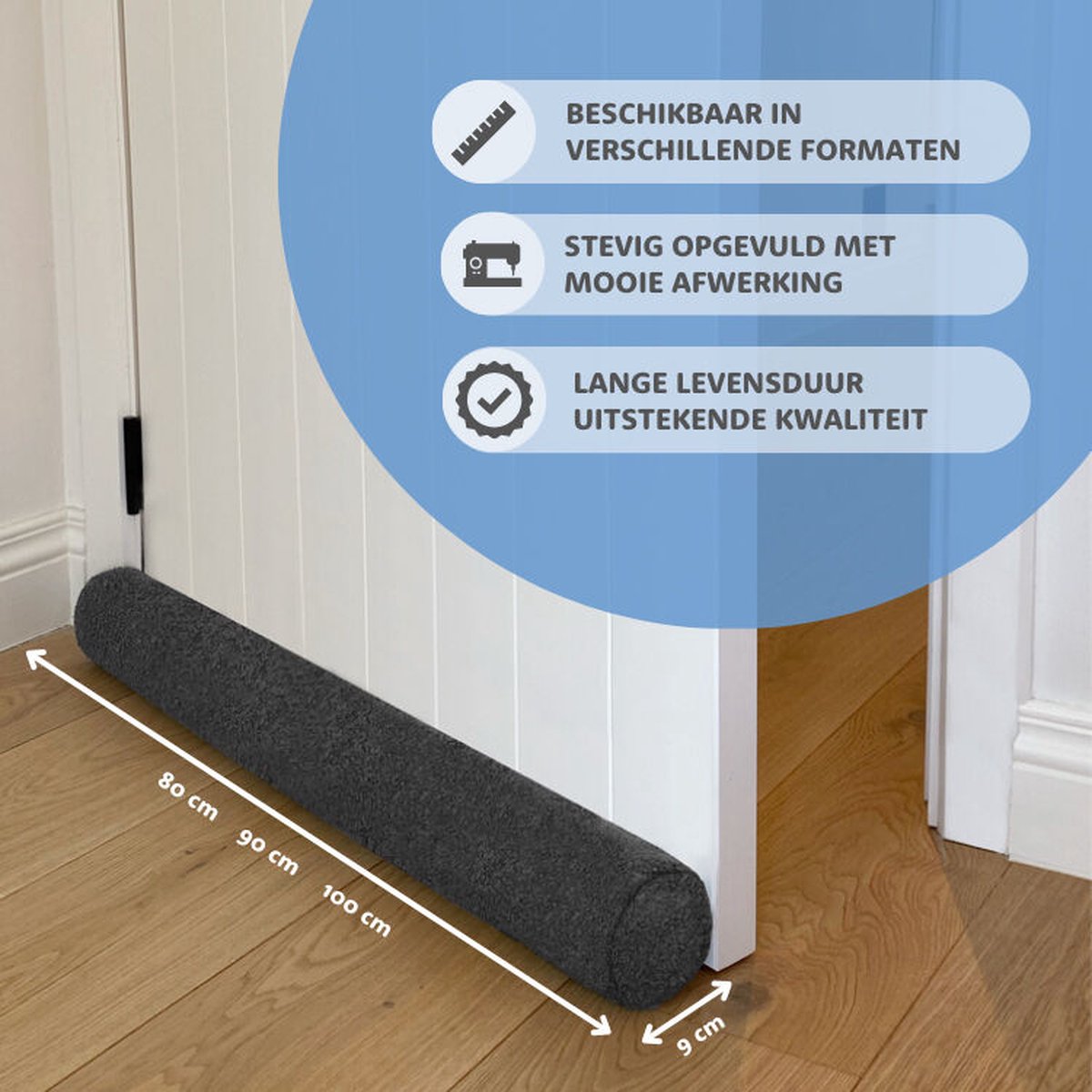 Beautissu Magnetische Tochtstopper Deur 90 Cm Energiebesparende Koudeblokker Tochtstrip Voor Deuren Tochtrol Lichtgrijs Stof Ramen Met Magneet Marin 2931605892