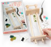 Joya Creative Houten Weefraam voor Volwassenen - DIY Kralen Weefgetouw Set - Inclusief 9 Soorten Kralen, 2 Kleuren Draad, Voorbeelden en Instructievel