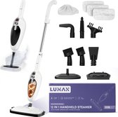 LUMAN 12 in 1 Stoomreiniger Én Handstomer V1 - Tapijtreiniger - Vlekkenreiniger - Met Aanpasbare Stoomkracht - Met 10 Opzetstukken en 3 Microvezeldoeken - Wit