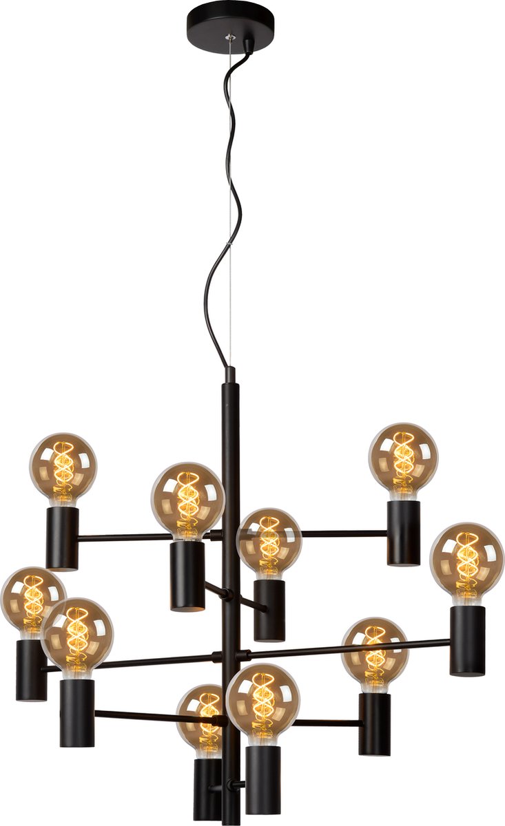 Lucide LEANNE Hanglamp - Ø 65 cm - 10xE27 - Zwart