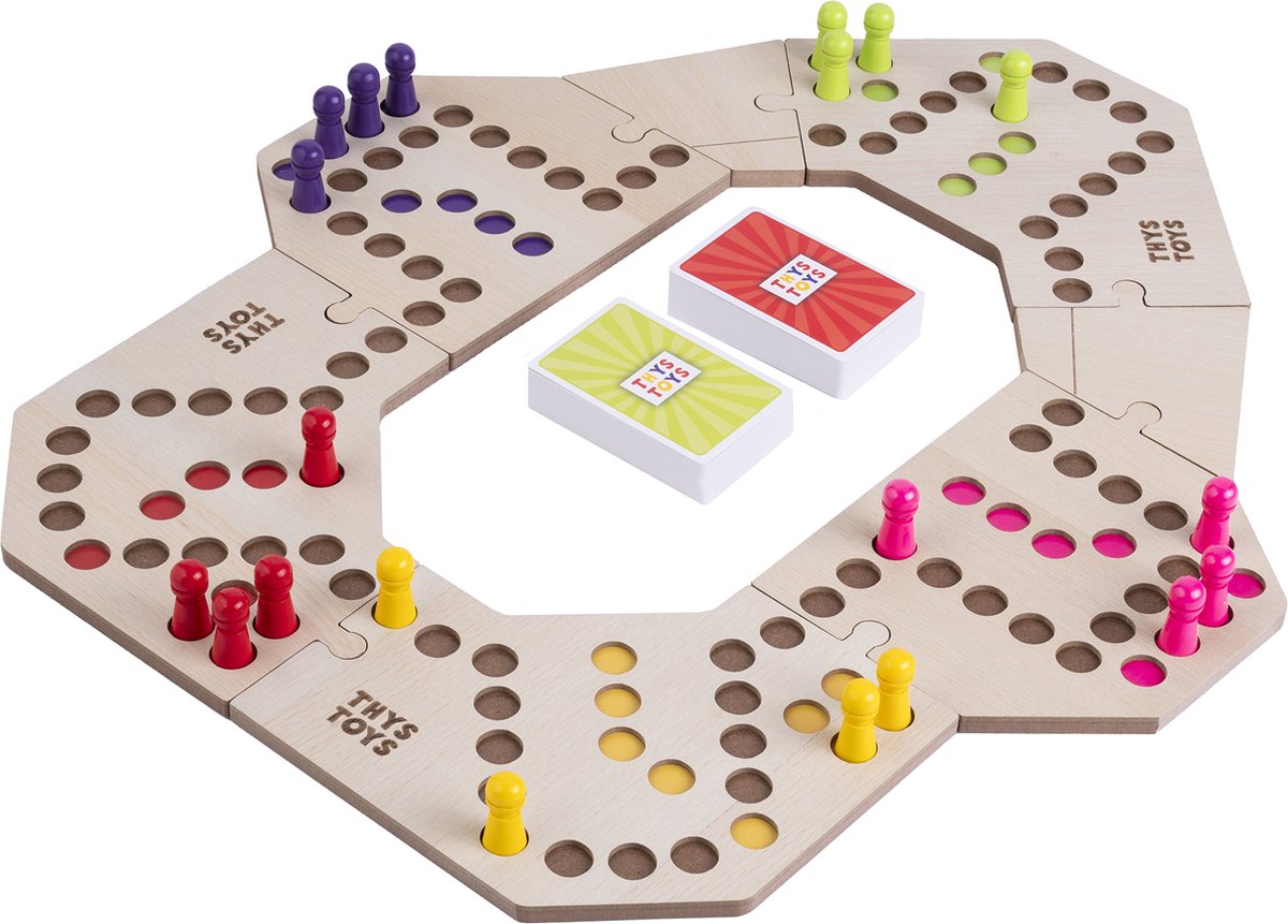 ThysToys Keezen Bordspel Connect Deluxe - Houten Keezenspel voor 3-6 spelers — afbeelding 12