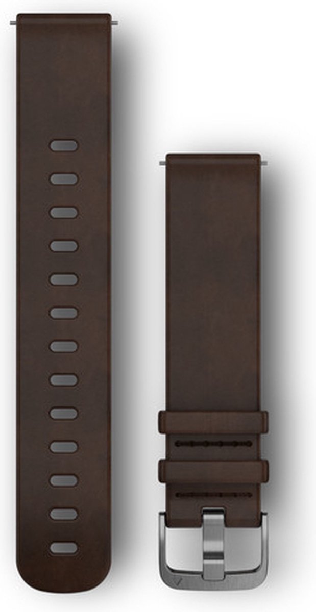 Quick release lederen polsband 20mm donkerbruin