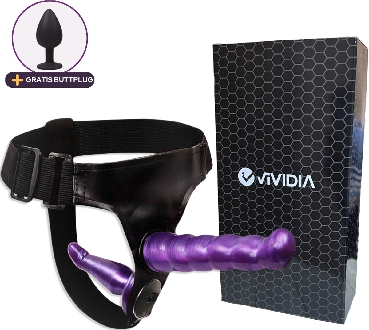 Goedkoopste VIVIDIA Premium Strapon Voorbinddildo - Pegging Harnas - Strap On Voor Mannen & Vrouwen - Met Extra Buttplug