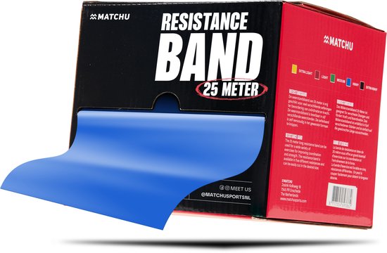 Matchu Sports Oefenband - Weerstandsband - Krachttraining - Resistance band - Blauw- 25m