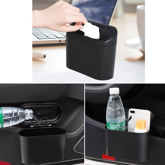 YIOVVOM Auto-prullenbak met deksel, mini-auto-accessoires voor het
