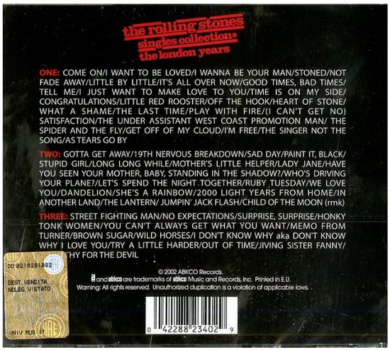 The Rolling Stones Singles Collection - The London Years - 3 CD