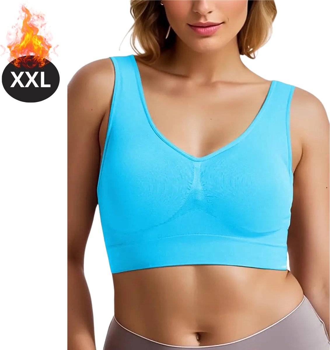 Nivard BH Zonder Beugel - Zonder Bandjes - Push-up Bh's - Comfort Beha - Gemengd - Comfortabel - Lichtblauw