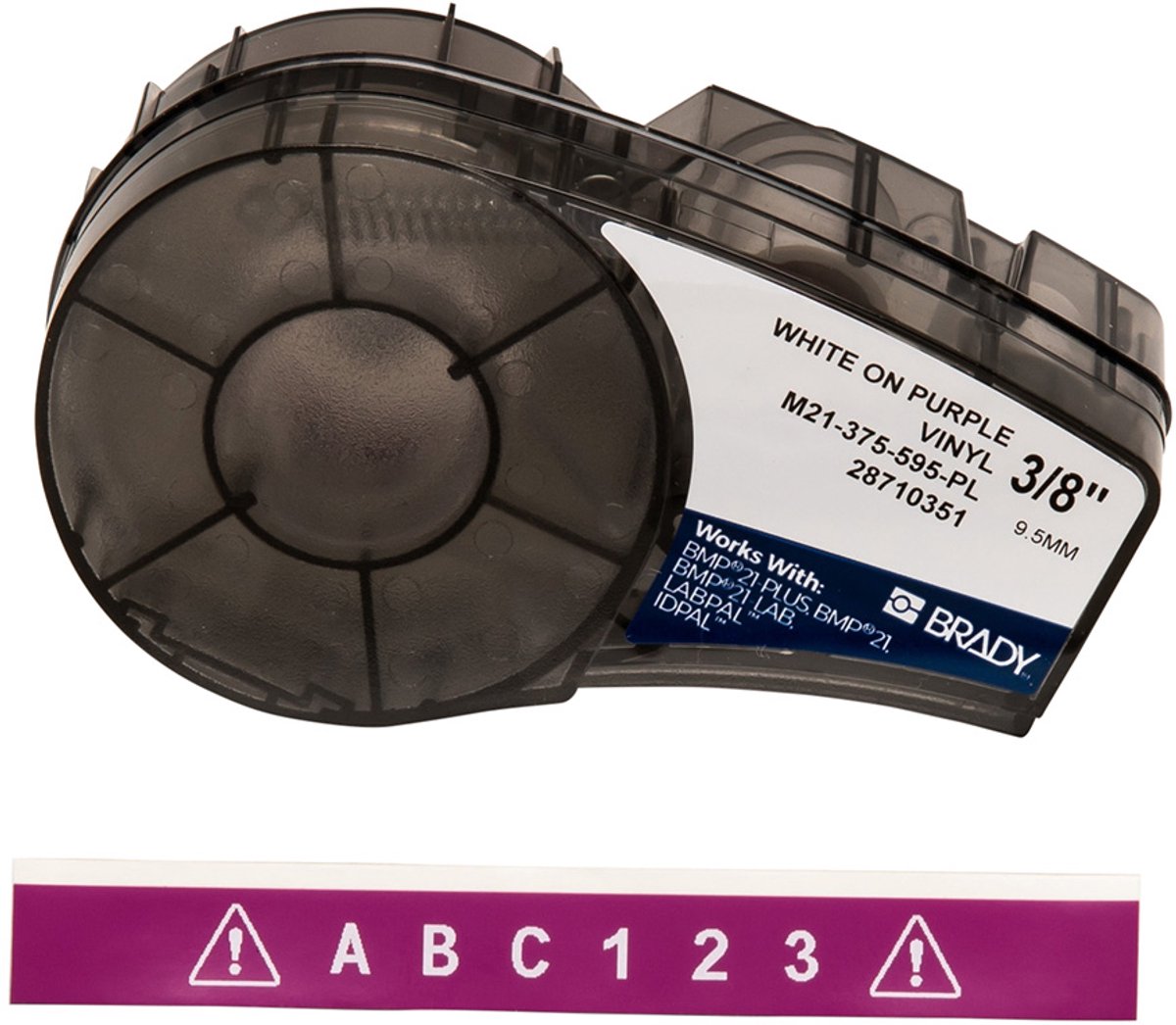 Brady M21-375-595-PL printeretiket Paars, Wit Zelfklevend printerlabel